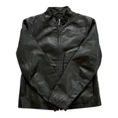 GAP ギャップ レザージャケット 黒シングルライダー メンズ XSサイズ