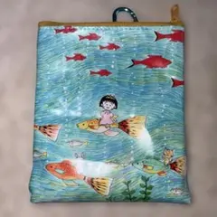 ちびまる子ちゃん 扉絵ポーチ 熱帯魚とまる子 가챠 カプセルトイ