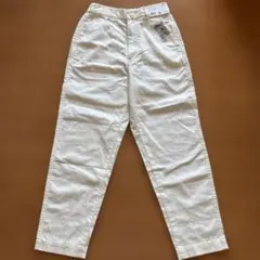 タグ付き　UNIQLO リネンコットンテーパードパンツ S オフホワイト