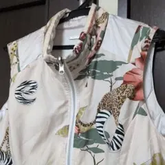 極美品✨LEONARD レオナール ダウンベスト フラワー柄 ネイビー XL