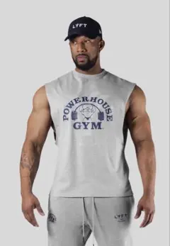 LYFT×Power house Gymタンクトップ　M グレー