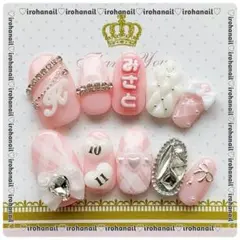 ネイルチップ オーダー受付中 量産型 ワンホン ピンク y2k 韓国風 ちゅるん