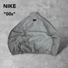 00sナイキ古着ベージュナイロンジャケットドローコードグランジ短丈ライトアウター