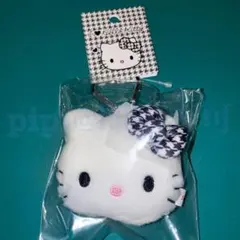 キティ 千鳥格子 フェイス形マスコットホルダー サンリオ