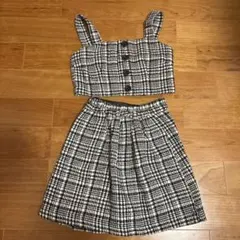 チェック柄セットアップ 140cm