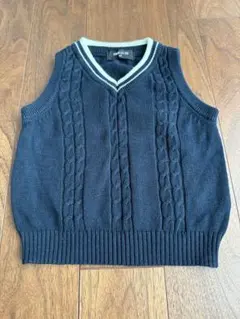 【美品】COMME CA ISM (コムサイズム) ニットベスト　ネイビー　90