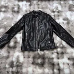 ZARA シングルライダースジャケット ブラック