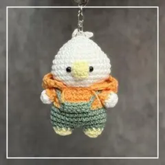 アヒル　ハロウィン　キーホルダー　あみぐるみ　パーカー　サロペット　かぼちゃ