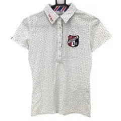 FILA GOLF フィラゴルフ ホワイトドット柄 ポロシャツ レディース L