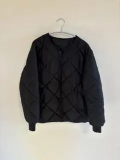 黒 キルティングジャケット ノーカラー（ダークエンジェル）