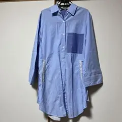 ZARAストライプ ロングシャツ 長袖