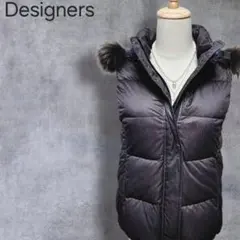 平成ギャル y2k グランジ フード リアルファー付き ダウンベスト 光沢 短丈