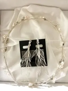 ワタベウェディング　ヘッドドレスとイヤリングのセット