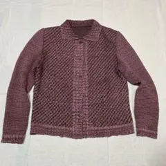 vintage プリーツジャケット ボルドー 総プリーツ ストレッチ日本製 長袖のサムネイル