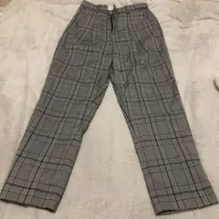 グレー系チェック カジュアルパンツ Fサイズ