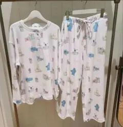 ピンクストライプ　ジェラピケ　セサミストリートプルオーバー　ロングパンツセット