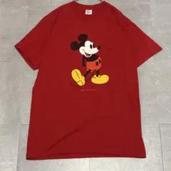 90s mickey シングルステッチ tシャツ 大判 赤 swag - メルカリ