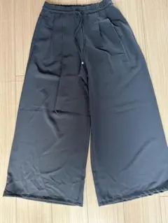 GU ドレープワイドパンツ グレー M 股下62cm 裾上げ済み