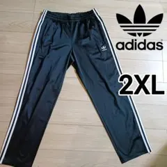 アディダス 黒 ファイヤーバード トラックパンツ ジャージ下 人気 メンズ2XL