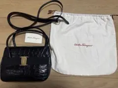 フェラガモ ハンドバッグ クロコ型押し 2WAY 斜め掛け A217201
