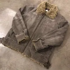 WOOL RICH b-3タイプ短丈 デニムボアJKT グレージュ Мサイズ