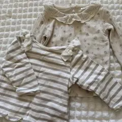 petit main フリルリボン付きトップス 90サイズ 2枚セット