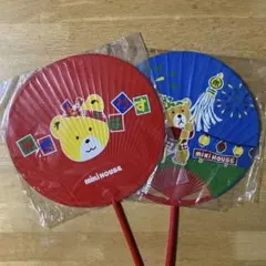 【美品】うちわ 2枚 MIKIHOUSE ミキハウス くまさんのサムネイル