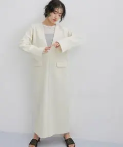 ADAM ET ROPE’ダンボールフカVネックワンピース