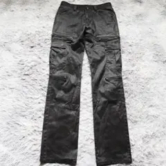 Y2K✨セマンティック ラメコーティングカーゴパンツ フレア ギミック ジップ