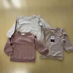 フリル付きトレーナー 3枚セット 80cm
