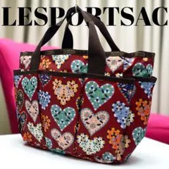 極美品✨LESPORTSAC ハンドバッグ　ハート　収納多　マルチカラー