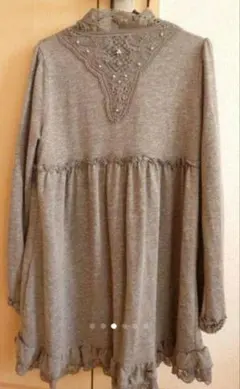 今日削除‼️ グレー レース デザイン カーディガン アクシーズファム