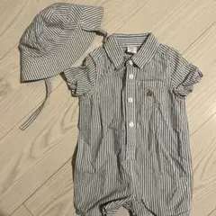 GAP ストライプ　ロンパース　帽子　セット