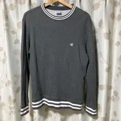 ☆希少　レア　champion リブライン　裏パイル　ダークグレー　スウェットL