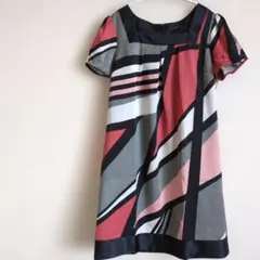 【ketty】ケティ 総柄　幾何学模様 半袖ワンピース　美品　Мサイズ