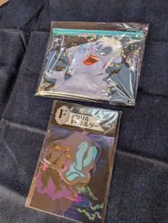 ディズニー ヴィランズ ハッピーくじ C賞 クリアポーチ F賞 キーホルダー