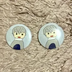 カラフルピーチ ヒロ 直筆イラスト缶バッジ 2つ