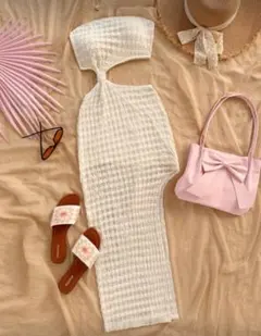 SHEIN ベージュ ロングワンピース