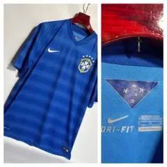 NIKEナイキ2014-2015サッカーブラジル代表アウェイユニフォームシャツ青