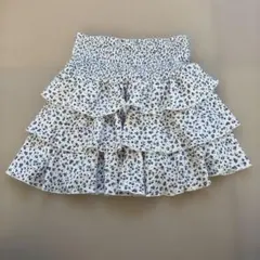 ZARA フラワープリント 3段フリル　ティアードスカート 148センチ