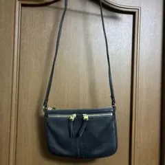 FOSSIL ブラックレザー ショルダーバッグのサムネイル