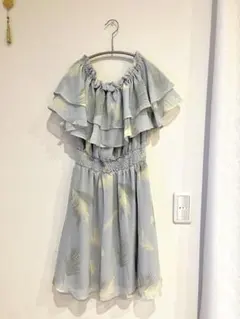 3️⃣dazzlin ひざ丈シフォンワンピース フリーサイズ