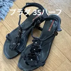 PRADA ブラック フラワーサンダルのサムネイル
