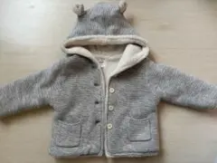 Baby GAP フード付きアウター グレー12-18Mくま耳 裏ボア　モコモコ