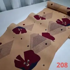 ☘️新染め=柿渋染め=未使用品昔木綿着物解き　208