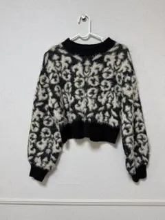 MURUA ムルーア ニット セーター クロップド丈 レオパード ヒョウ柄