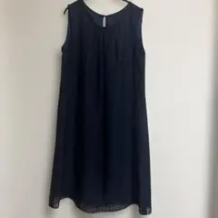 ⭐️美品⭐️UNTITLED 綺麗系ネイビー チェック柄 ノースリーブ ワンピース