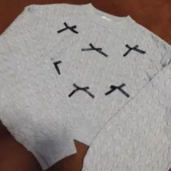 INGNI グレー リボン付きニット Mサイズ