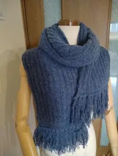 綿ニットマフラー　綿毛糸　敏感肌　アトピー