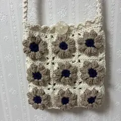 手編み　ポシェット　ハンドメイド